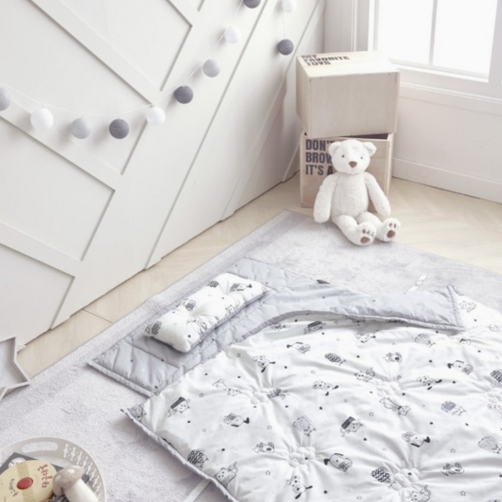 백화점 정품 알레르망 베이비 몰리 일체형 낮잠이불세트