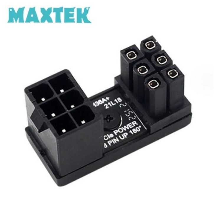 맥스텍 MT436 그래픽카드 전원 U형 연장 젠더 180도 꺽임 VGA 6Pin UP