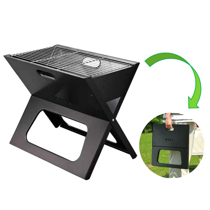 Gaayou 접이식 캠핑 바베큐 화로대 바베큐 그릴 휴대용 화로대 야외용 숯불 화로대, 1개
