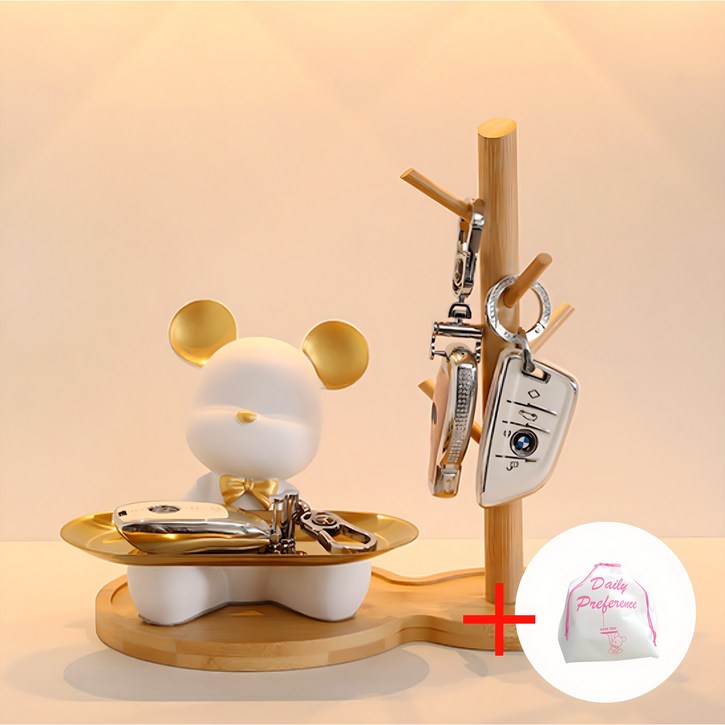 일상HO감 북극곰 곰돌이 트레이 악세사리 수납함 차키보관