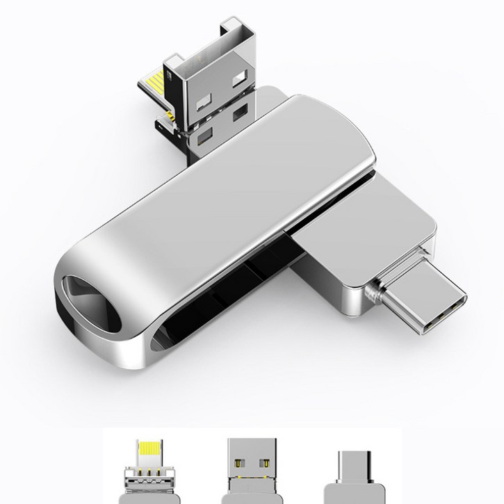 모코모어 핸드폰 외장메모리 OTG 아이폰 USB 메모리 3in1, 64GB 8