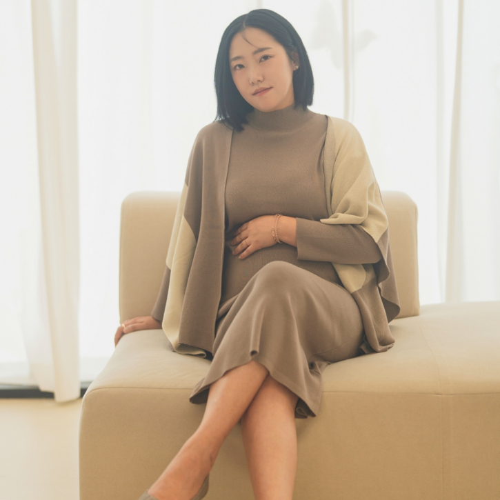 1lliMilli 니트원피스숄 세트 임산부 빅사이즈 가을 겨울 긴팔 니트 롱 원피스 하객룩 FREE size