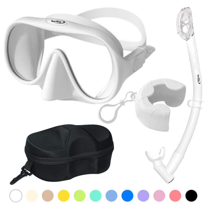 써핏 물유입차단 접이식 스노쿨링 세트, 소프트 화이트