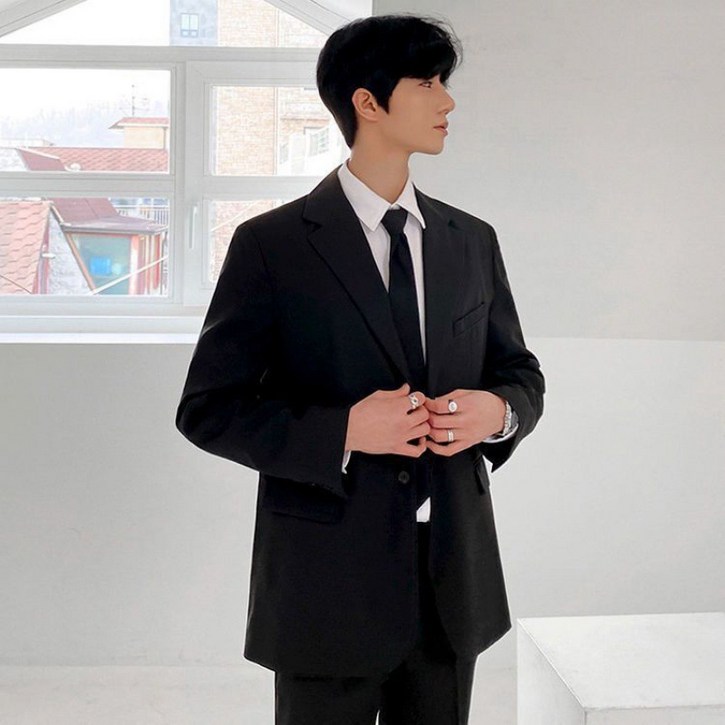 2026 트렌디한 남성용 정장 세트 슬림핏 데일리 자켓+팬츠+넥타이 세트수트