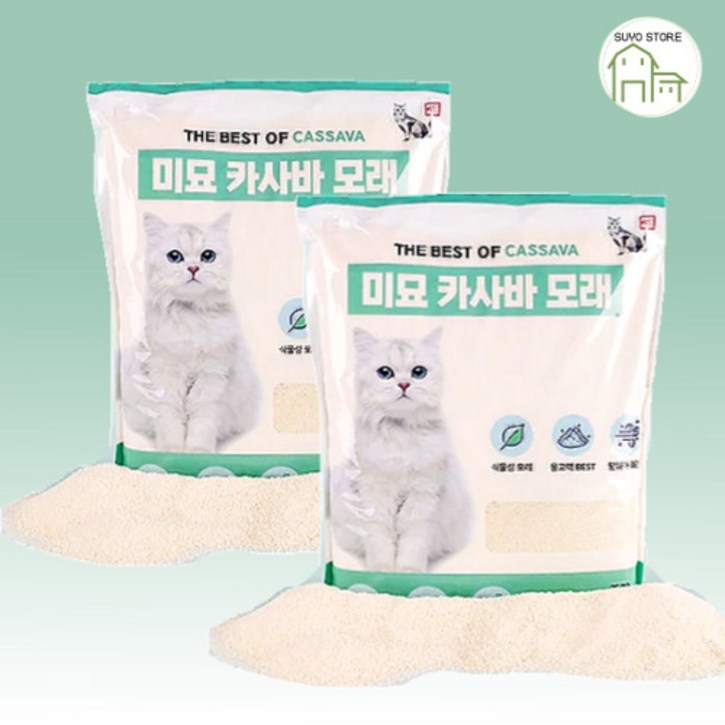 미묘 카사바 고양이 모래, 10L, 2개 7