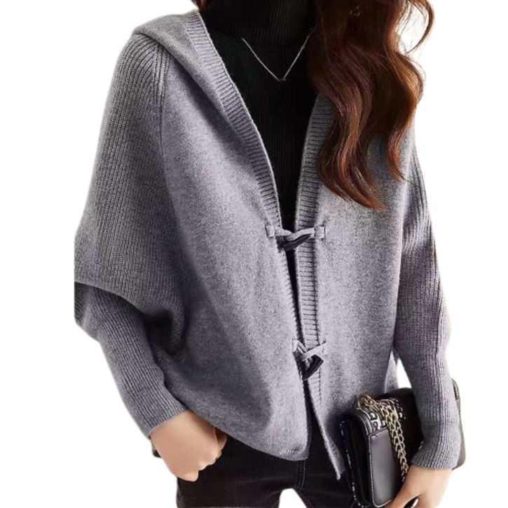 여성용 가오리핏 후드 니트 가디건