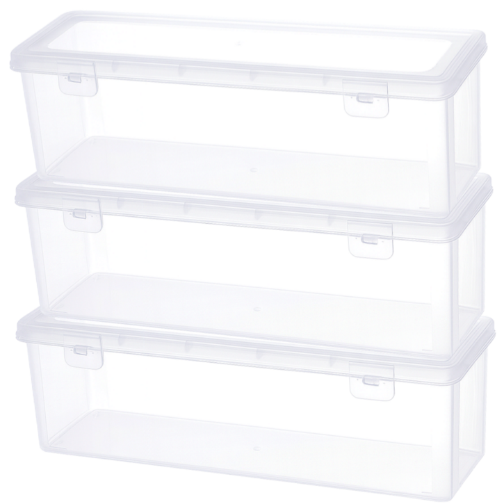 픽앤드리움 클린뷰 투명 수납 정리 보관함 대용량 케이스, 12개, 투명색