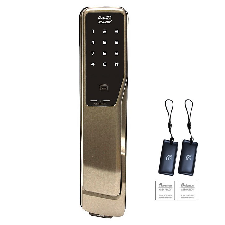 전국설치 게이트맨 댄디 푸시풀도어록 카드키4개번호키 푸시바잠금범죄예방효과 내외부강제잠금 허수기능 잔류지문방지 에티켓기능 3분락기능 현관문 디지털도어락, 방문설치, 게이트맨 댄디전국설치B지역