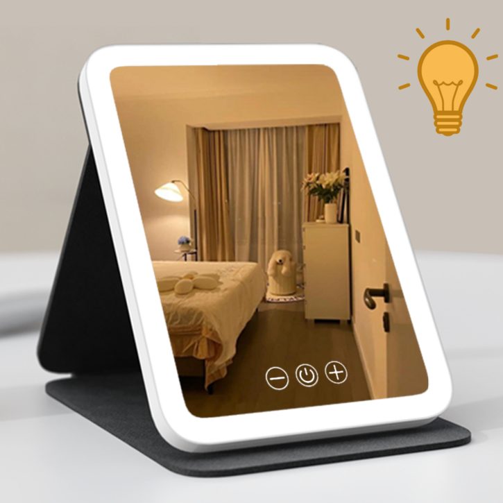 HHSSL 접이식 무선 LED 탁상거울