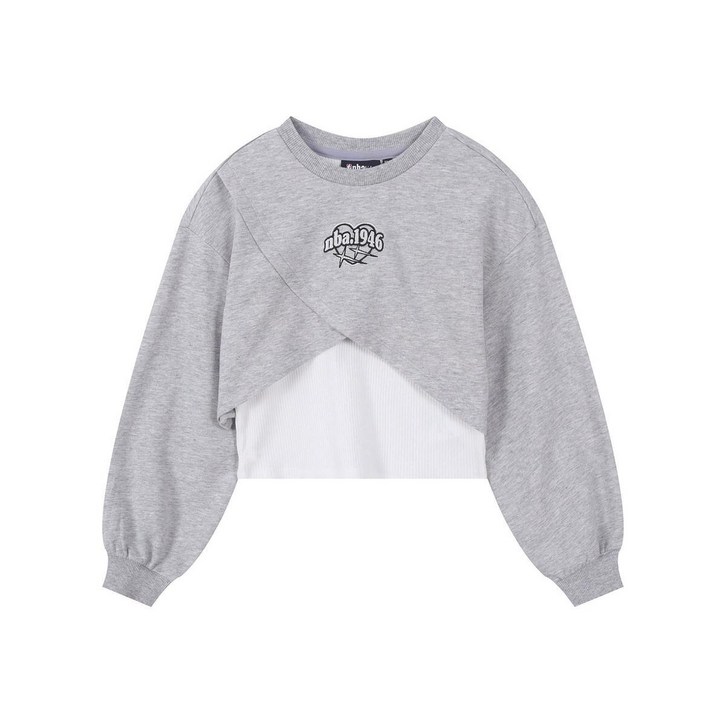 AK플라자 NBA키즈 여아 레이어드 티셔츠 MELANGE GREY K253TS600P