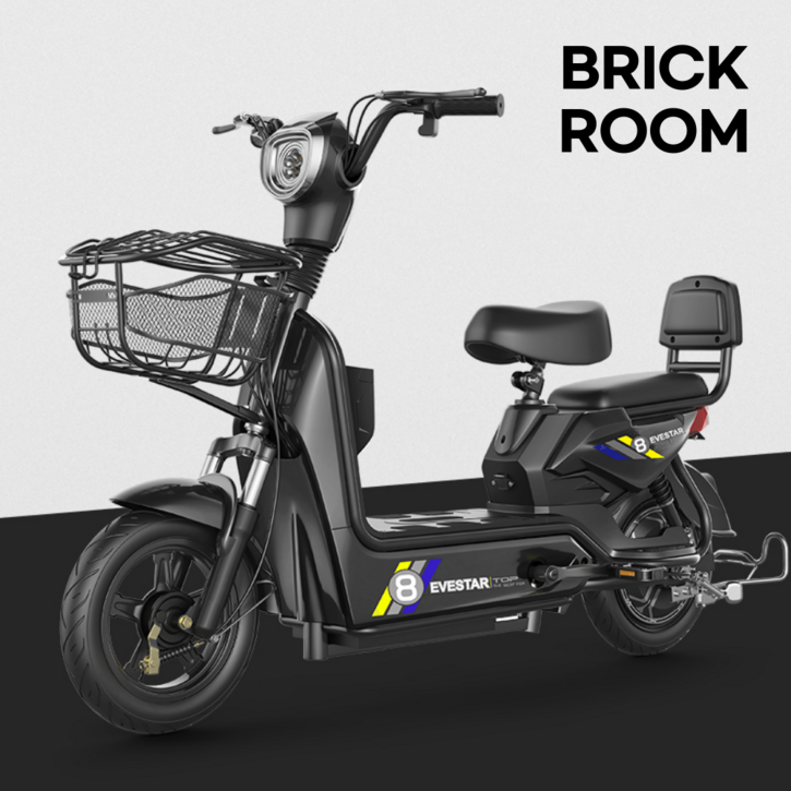 BRICKROOM 3세대 전기 스쿠터 자토바이 전동 출퇴근 자전거 2인용 팻바이크 오토바이 5