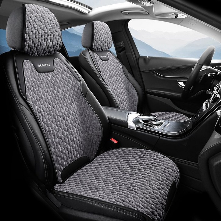 LareinaT 고급 자동차시트커버 컴포트 원단 차량용 사계절 통용 향상 버전 자동차 시트커버, 1개, 그레이