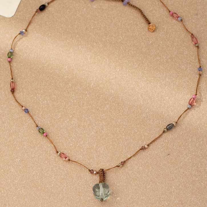 여성용 보헤미안 빈티지 멀티컬러 비즈 목걸이