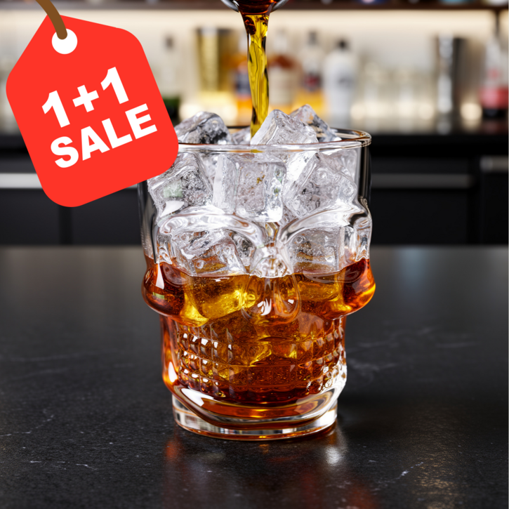 플라잉타이거 코펜하겐 할로윈 해골 유리 컵 250ml 스컬 글라스 하이볼 위스키 아이스 커피 얼음 유로커머스