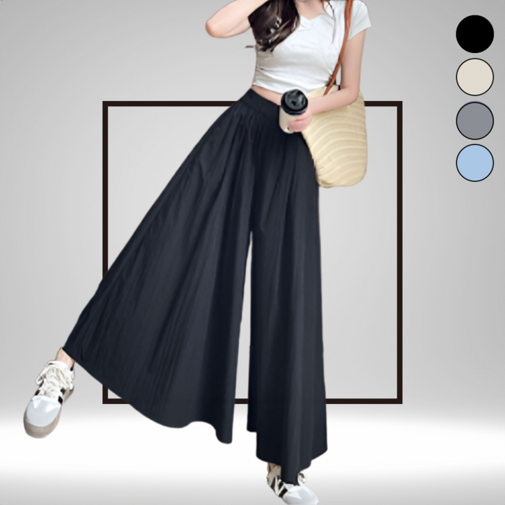 루닌 여성 와이드핏 치마바지 플레어 밴딩 팬츠