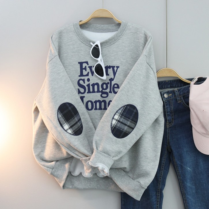 달콩 여성 빅사이즈 루즈핏 겨울맨투맨 에브리체크빵덕맨투맨기모