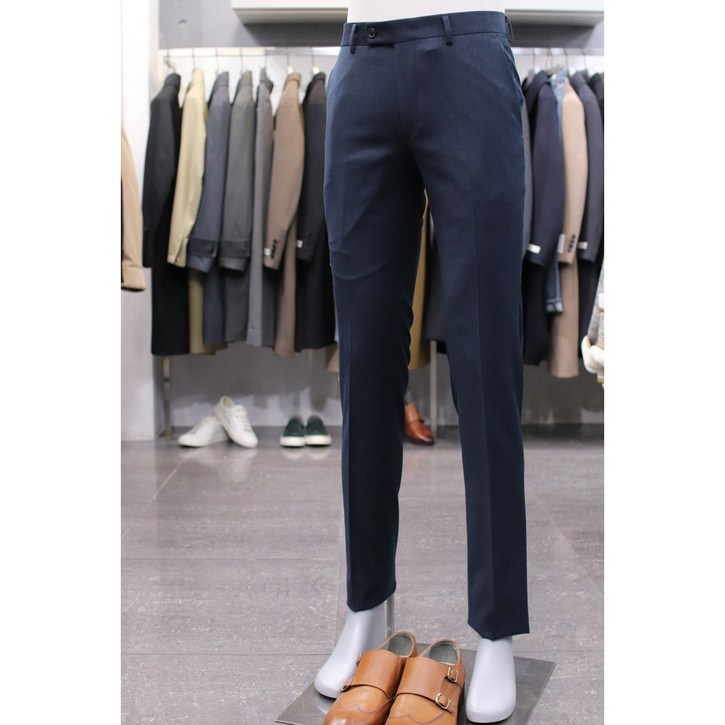 BON 슬랙스 BN2WP170NY 네이비 솔리드 캐시미어 함유 정장 바지