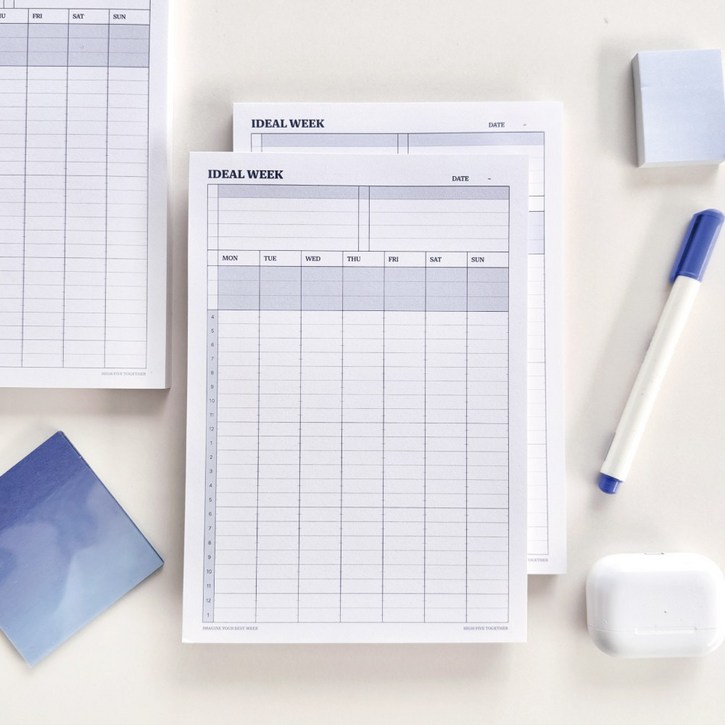 하이파이브 아이딜 위크 플래너 주간 스케줄러 a5 대용량 1개 x 100매