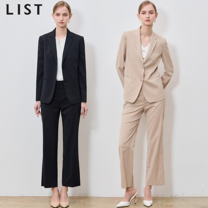 리스트 2SET LIST 미니멀 투버튼 재킷스트레이트 팬츠 2종세트 택가격406000원 2829389