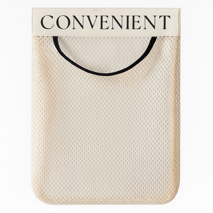 예스,봄 무타공 비닐봉지 정리함 보관함 그물망 다용도 틈새 수납함 메쉬망, 아이보리, 1개