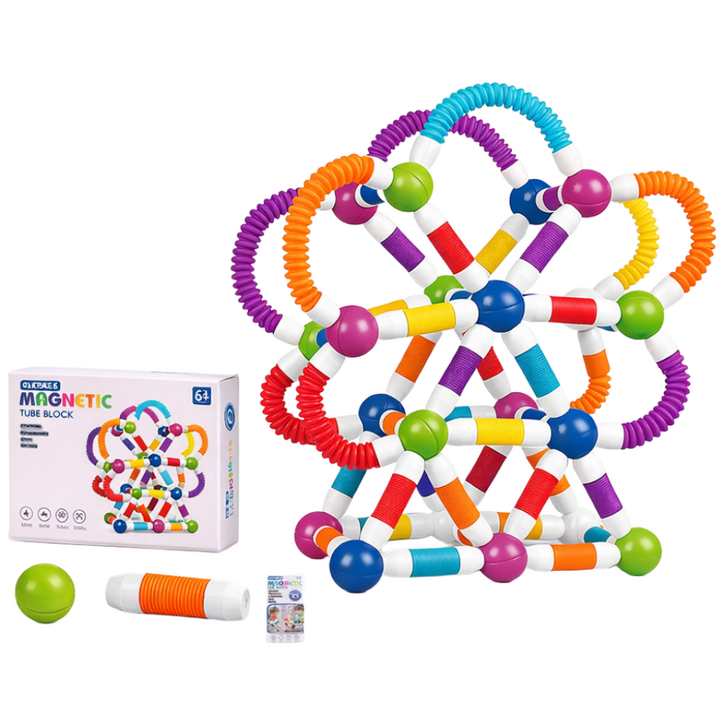 코코유 다양하게 변형되는 신축 자석 막대 블록 장난감 두뇌 발달 자석 조립 놀이 자석 블록 어린이 선물 JBB-806, 1개, 66p
