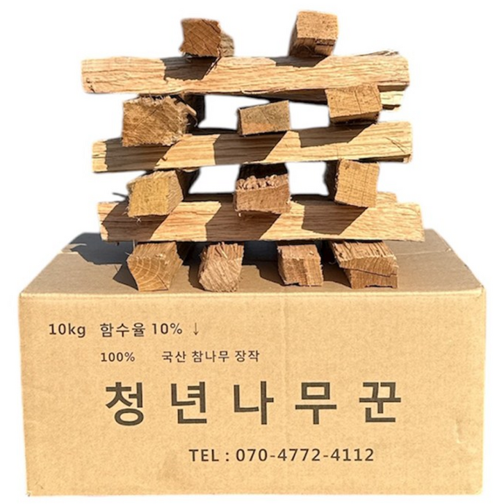 청년나무꾼들 국산 100% 참나무 장작 (~14시 오늘출고), 10kg, 1박스