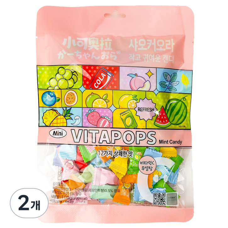 샤오커오라 민트향 비타민C 과일 12종 믹스 베트남 무설탕 사탕 캔디
