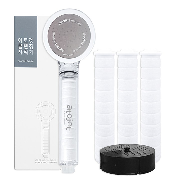 아토젯 클렌징 샤워기 ver 2.0 + 녹물제거 바디 리필 필터 + ACF 헤드 필터, 1개