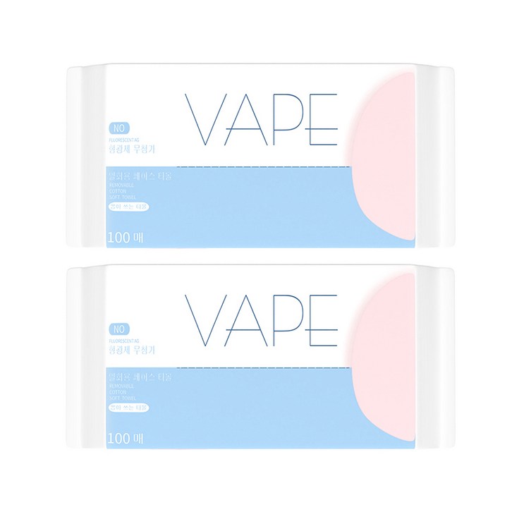 VAPE 면 일회용 수건대용 페이스타올, 100매, 2개