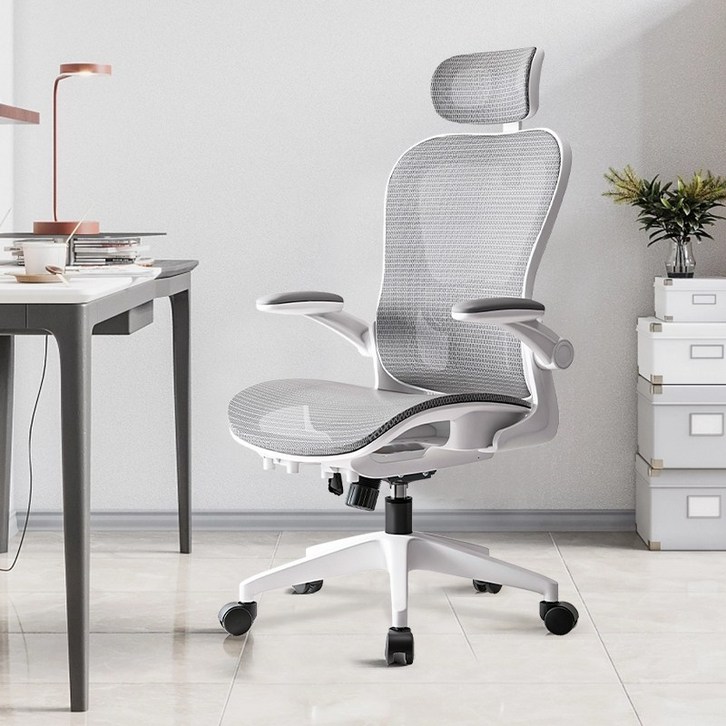 HOMEY NEST 메쉬 사무용의자 허리받침대 사무실 학생 책상 컴퓨터의자 HNOC308, 화이트 HOMEY NEST 메쉬 사무용의자 허리받침대 사무실 학생 책상 컴퓨터의자 HNOC308, 화이트
