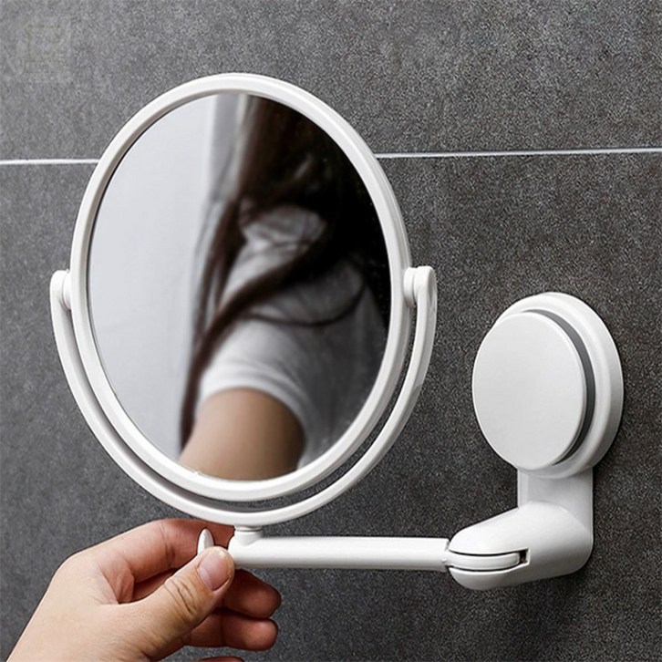 무타공 부착식 욕실 확대거울 화이트 면도경 메이크업 거울