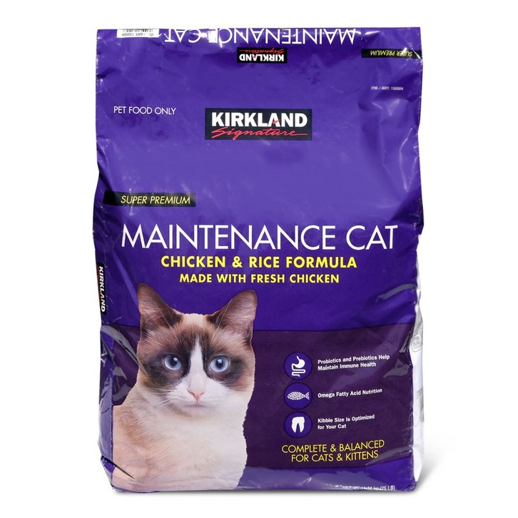 커클랜드시그니춰 슈퍼 프리미엄 메인터넌스 치킨 앤 라이스 고양이 사료