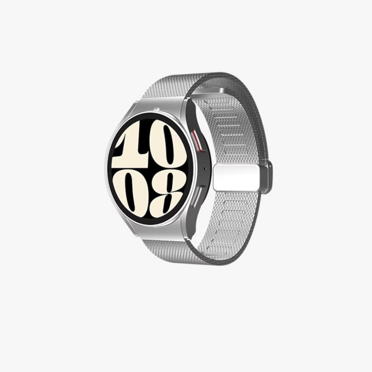 삼성 정품 갤럭시 워치6 44mm 밀레니즈 메탈 루프 스트랩 GP-TYR940SAA, 실버(TYR940SAASK)