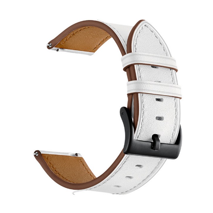 바오토드 갤럭시워치3 호환 가죽 스티치 패션 시계줄 스트랩 밴드 줄 41MM 45MM, 화이트