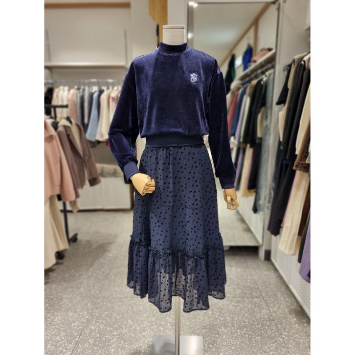 GGPX  벨벳 쉬폰 믹스 롱 원피스 GMDCOP443F NC청주