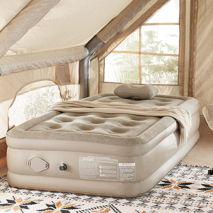 어반카모 캠핑 자충 에어매트 야외 캠핑용 휴대용 침대 매트리스 2인용 더블, 프리미엄 40cm점프내장형2인용
