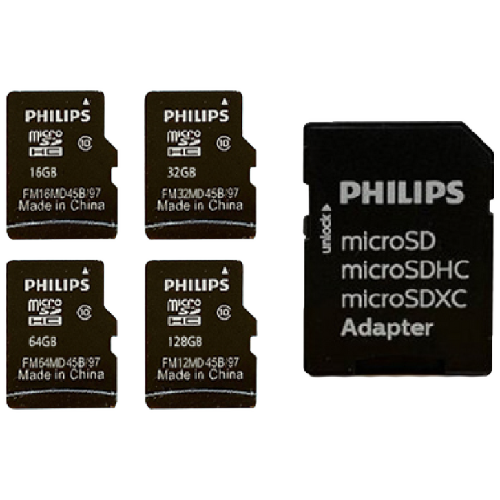 필립스 micro SD카드 Class 10  어답터, 128GB, 1개
