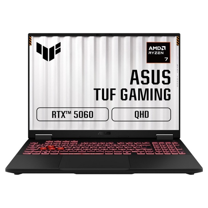 에이수스 2025 TUF 게이밍 A16 라이젠7 지포스 RTX 5060, Jaeger Gray, 512GB, 16GB, Free DOS, FA608UMQT043