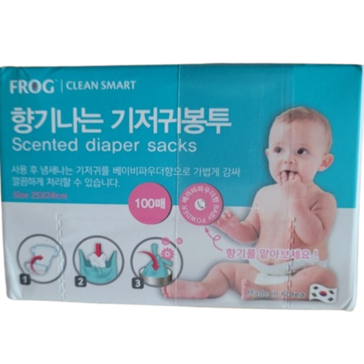 프로그 향기나는 기저귀봉투 베이비파우더향 100p, 2개