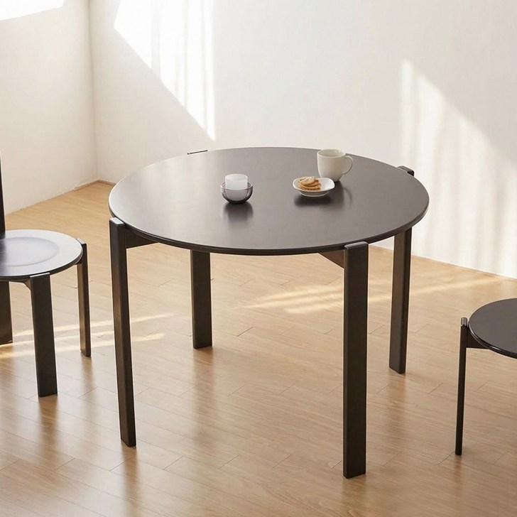 리비니아 엘레나 러버우드 원목 원형 8001000 테이블 단품 홈카페,주방,거실용 인테리어 테이블