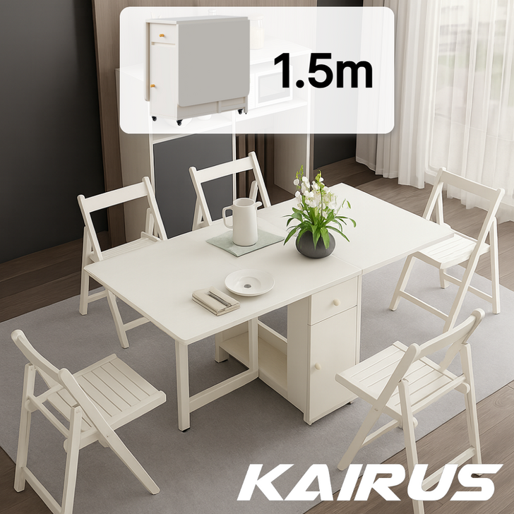 카이루스 의자 수납 이동식 확장형 접이식 식탁 테이블 KS2505