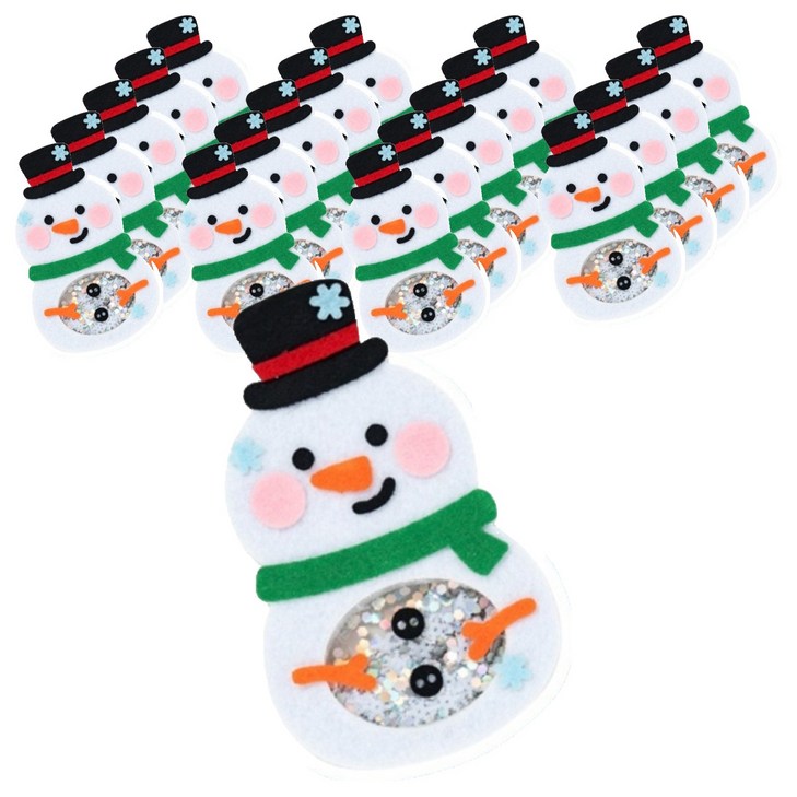 민화샵 펠트 크리스마스 쉐이커 만들기 세트 S250066C, 눈사람, 20세트