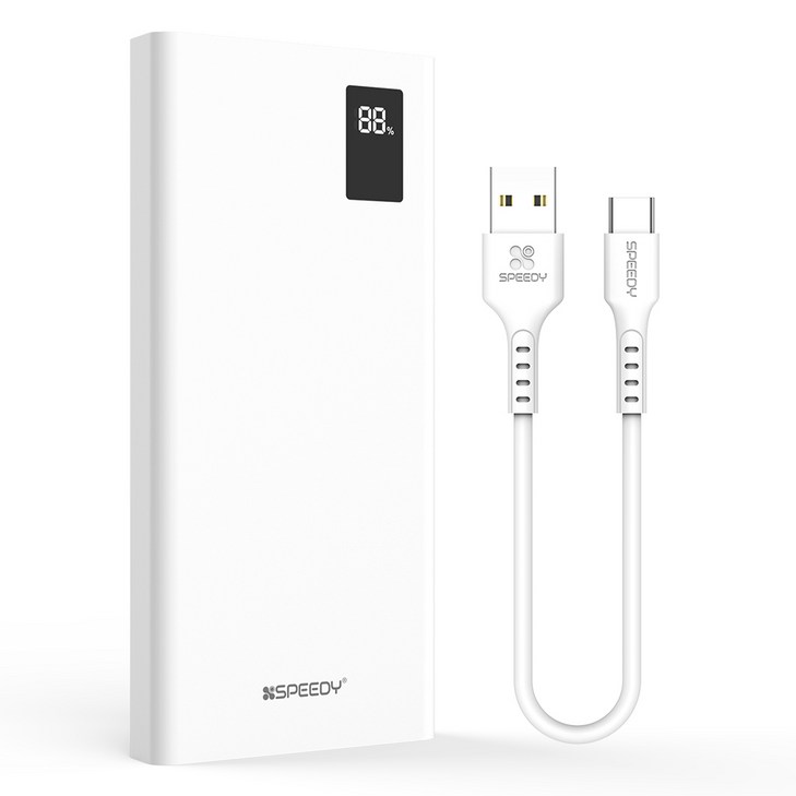 SPEEDY 슬림핏 PD 20W 고속충전 보조배터리 10000mAh 멀티단자 20W C타입 케이블
