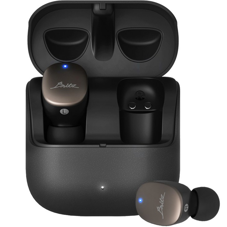 브리츠 블루투스 이어폰 무선 충전, FlipTWS7, 블랙
