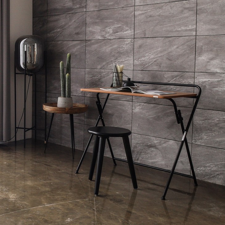 소프시스 튜브 접이식 책상 863, 티크  블랙