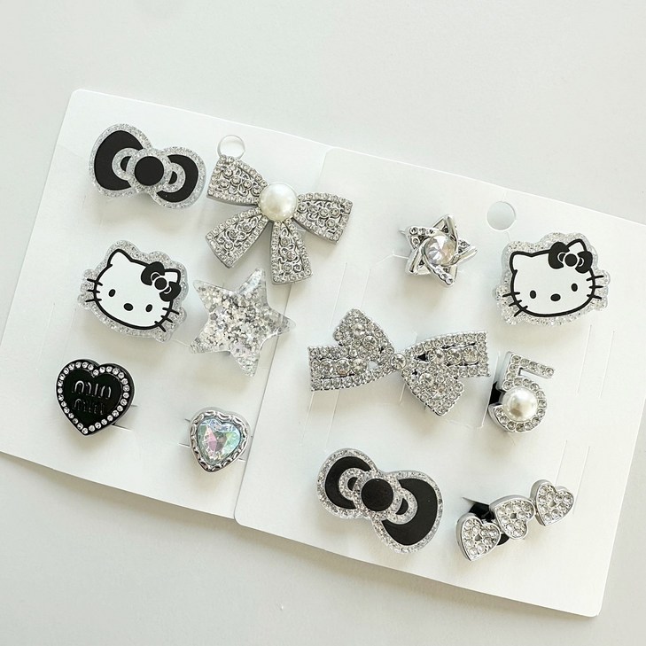 MPACK 블링 실버 고양이 악세사리 파츠 12P