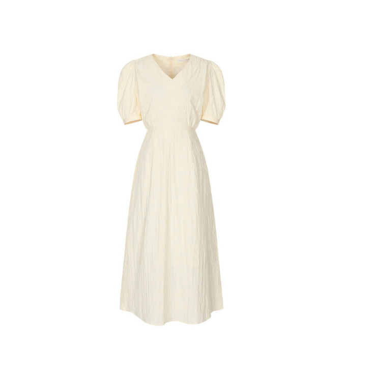 올리브데올리브 여성용 브이넥 자수 롱 원피스