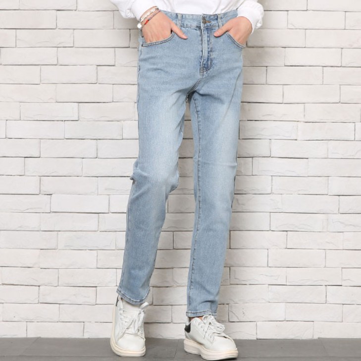 위드진 남자청바지 데일리 슬림스판 워싱데님