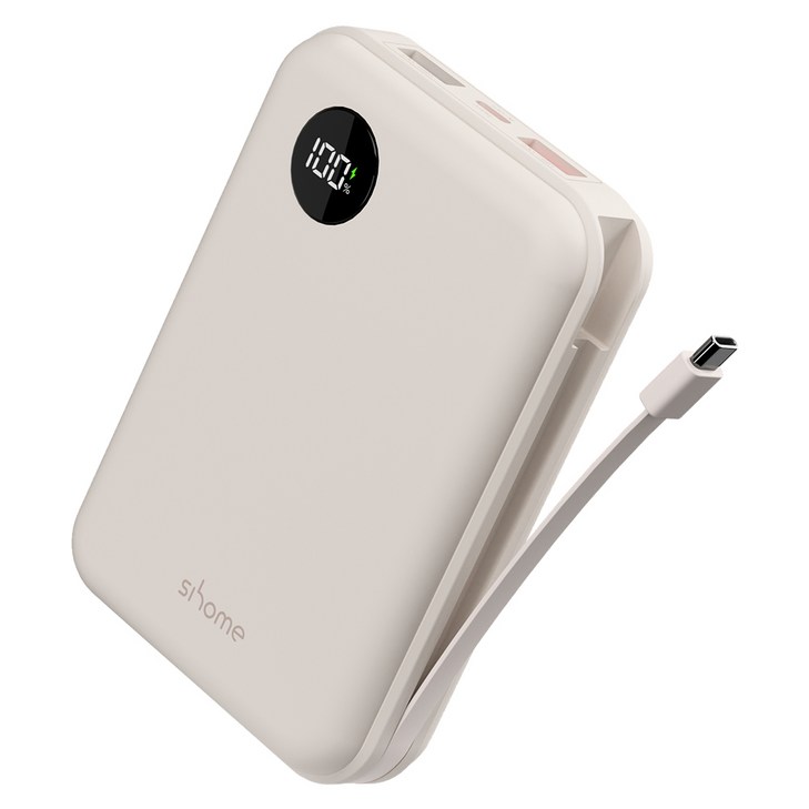 시홈 PD 22.5W 고속충전 대용량 휴대용 보조배터리 20000mAh, 크림베이지, SHFB2Y