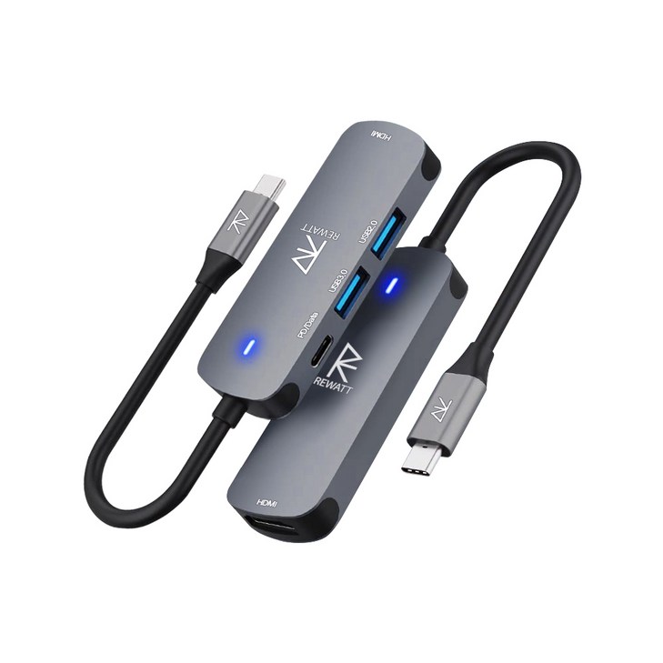 리와트 4in1 C타입 멀티허브 USB 3.0 HDMI 4K 미러링 RM4